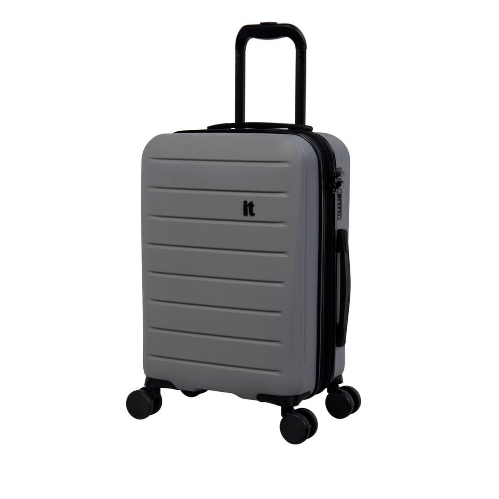 Maleta legion Carry-On Silver 20", resistente, segura, cerradura TSA, gris